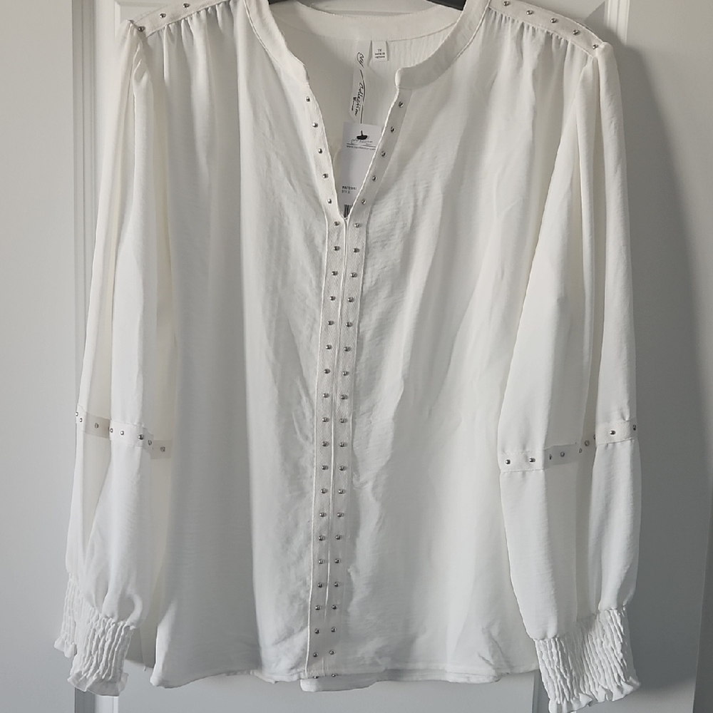 NY Collection Off White Women's Top